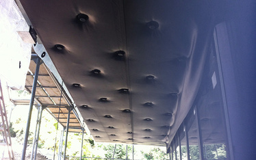 <strong>Abdichtungen</strong> Pavillon Zürich <br />Kautschukfolie mechanisch befestigt