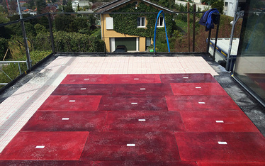 <strong>Flachbedachung </strong>Erlenbach <br />Vakuumdämmung mit GFK Beschichtung